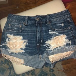 High wasted jean shorts